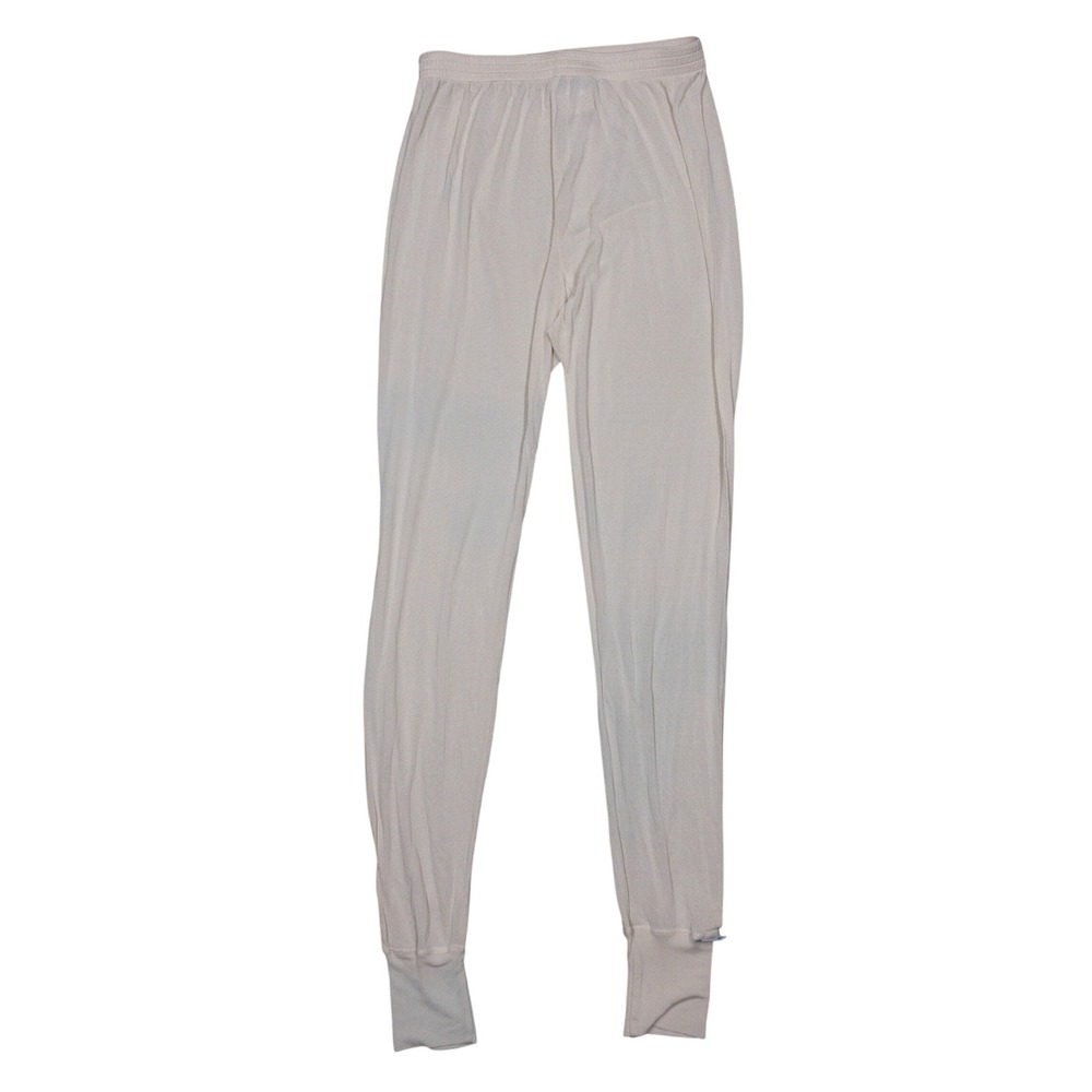 Thermasilk Thermal Leggings Womens Small Cream Silk Base Layer Pointelle Pants